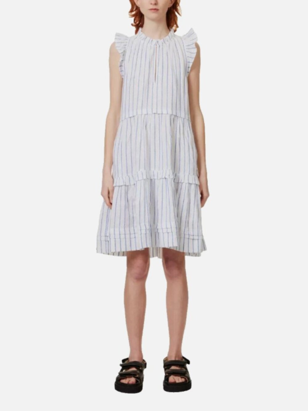 ME+EM Women's Striped Swing Tiered Mini Dress Size 12 - 36591 - Picture 5 of 14